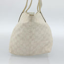 GUCCI GG Canvas Sherry Line Hand Bag White Gold 131230 Auth 183994-3
