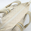 GUCCI GG Canvas Sherry Line Hand Bag White Gold 131230 Auth 183994-6