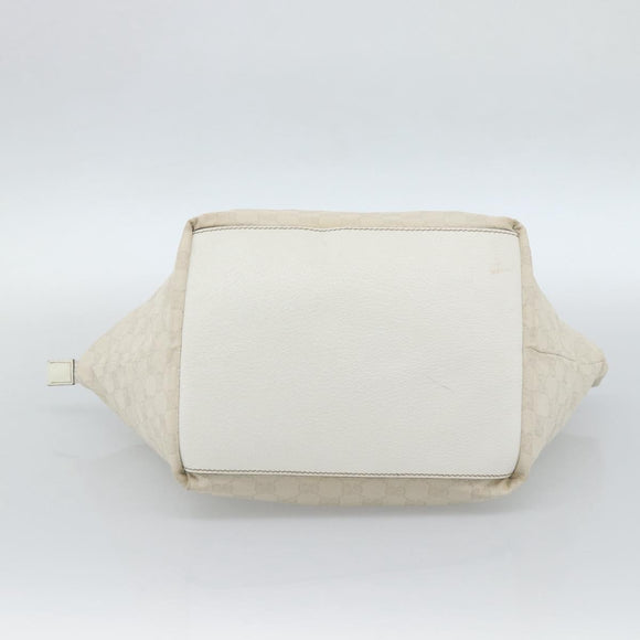 GUCCI GG Canvas Sherry Line Hand Bag White Gold 131230 Auth 183994