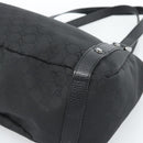 GUCCI GG Canvas Abbey Tote Bag Black Silver 293578 Auth 183995V-9