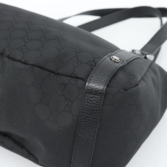 GUCCI GG Canvas Abbey Tote Bag Black Silver 293578 Auth 183995V