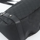 GUCCI GG Canvas Abbey Tote Bag Black Silver 293578 Auth 183995V-16