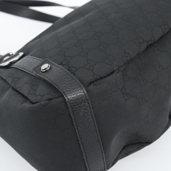 GUCCI GG Canvas Abbey Tote Bag Black Silver 293578 Auth 183995V
