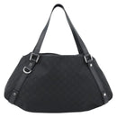 GUCCI GG Canvas Abbey Tote Bag Black Silver 293578 Auth 183995V-13