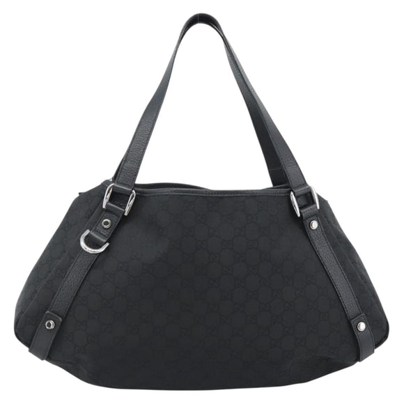 GUCCI GG Canvas Abbey Tote Bag Black Silver 293578 Auth 183995V