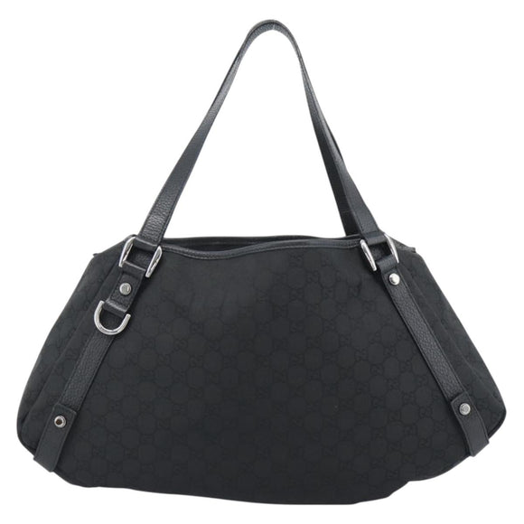 GUCCI GG Canvas Abbey Tote Bag Black Silver 293578 Auth 183995V