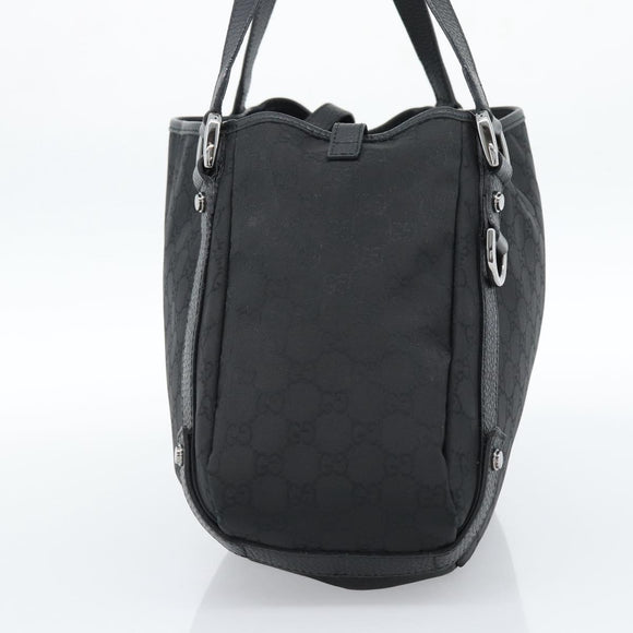 GUCCI GG Canvas Abbey Tote Bag Black Silver 293578 Auth 183995V