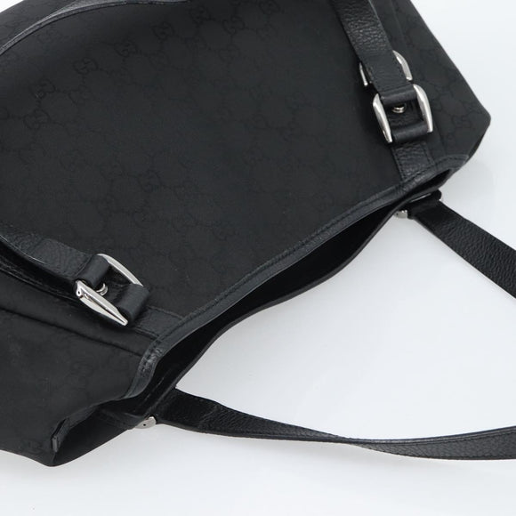 GUCCI GG Canvas Abbey Tote Bag Black Silver 293578 Auth 183995V