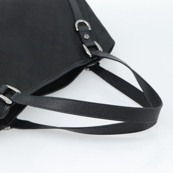 GUCCI GG Canvas Abbey Tote Bag Black Silver 293578 Auth 183995V