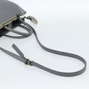 FENDI To joule Hand Bag Leather 2way Gray Gold Auth 183996-10