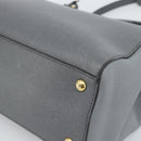 FENDI To joule Hand Bag Leather 2way Gray Gold Auth 183996-16