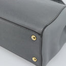 FENDI To joule Hand Bag Leather 2way Gray Gold Auth 183996-18