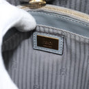 FENDI To joule Hand Bag Leather 2way Gray Gold Auth 183996-21