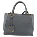 FENDI To joule Hand Bag Leather 2way Gray Gold Auth 183996-13