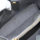 FENDI To joule Hand Bag Leather 2way Gray Gold Auth 183996-26