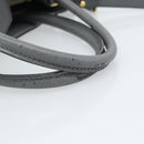FENDI To joule Hand Bag Leather 2way Gray Gold Auth 183996-8