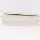 CELINE Shoulder Bag Leather White Gold Auth 183997-11
