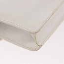 CELINE Shoulder Bag Leather White Gold Auth 183997-14