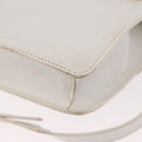 CELINE Shoulder Bag Leather White Gold Auth 183997-15