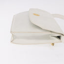 CELINE Shoulder Bag Leather White Gold Auth 183997-4
