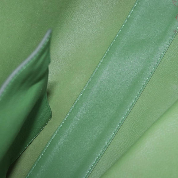 Chloe Tote Bag Leather Green Gold Auth 183998
