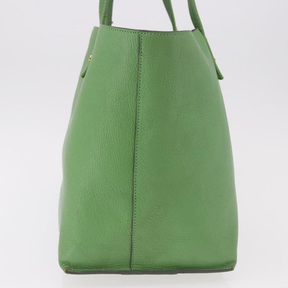 Chloe Tote Bag Leather Green Gold Auth 183998