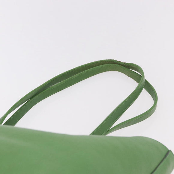 Chloe Tote Bag Leather Green Gold Auth 183998