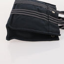 HERMES Fourre Tout Hand Bag Cotton 2 Set Black Navy Auth 184001-12