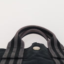 HERMES Fourre Tout Hand Bag Cotton 2 Set Black Navy Auth 184001-14