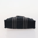 HERMES Fourre Tout Hand Bag Cotton 2 Set Black Navy Auth 184001-15