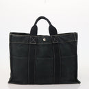HERMES Fourre Tout Hand Bag Cotton 2 Set Black Navy Auth 184001-3