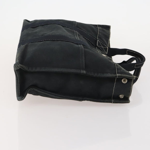 HERMES Fourre Tout Hand Bag Cotton 2 Set Black Navy Auth 184001