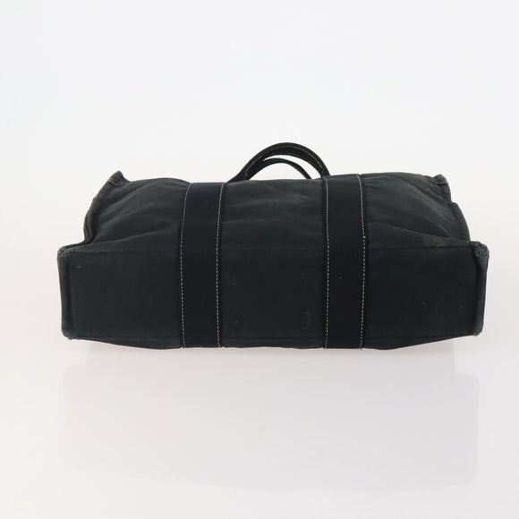 HERMES Fourre Tout Hand Bag Cotton 2 Set Black Navy Auth 184001