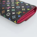 LOUIS VUITTON Monogram Multicolor Portefeiulle Sarah Black M60668 Auth 184003V-15