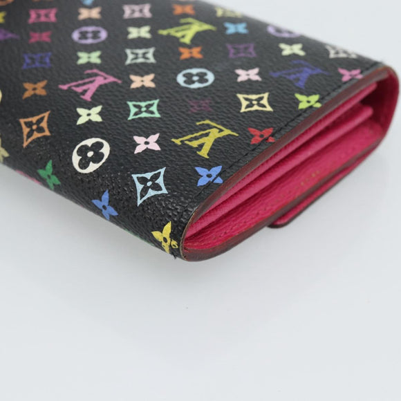 LOUIS VUITTON Monogram Multicolor Portefeiulle Sarah Black M60668 Auth 184003V