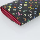 LOUIS VUITTON Monogram Multicolor Portefeiulle Sarah Black M60668 Auth 184003V-16