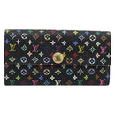 LOUIS VUITTON Monogram Multicolor Portefeiulle Sarah Black M60668 Auth 184003V-13
