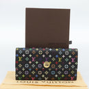 LOUIS VUITTON Monogram Multicolor Portefeiulle Sarah Black M60668 Auth 184003V-12