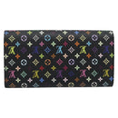 LOUIS VUITTON Monogram Multicolor Portefeiulle Sarah Black M60668 Auth 184003V-2