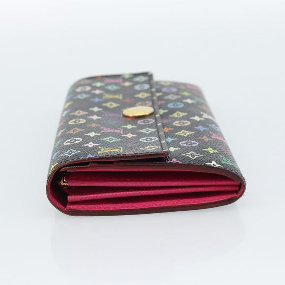 LOUIS VUITTON Monogram Multicolor Portefeiulle Sarah Black M60668 Auth 184003V