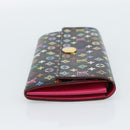 LOUIS VUITTON Monogram Multicolor Portefeiulle Sarah Black M60668 Auth 184003V-4