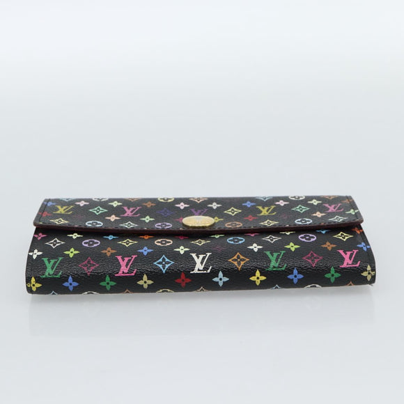 LOUIS VUITTON Monogram Multicolor Portefeiulle Sarah Black M60668 Auth 184003V
