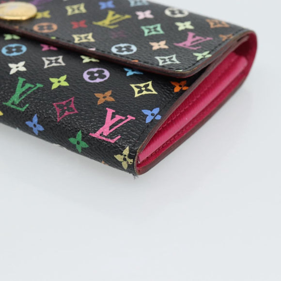 LOUIS VUITTON Monogram Multicolor Portefeiulle Sarah Black M60668 Auth 184003V