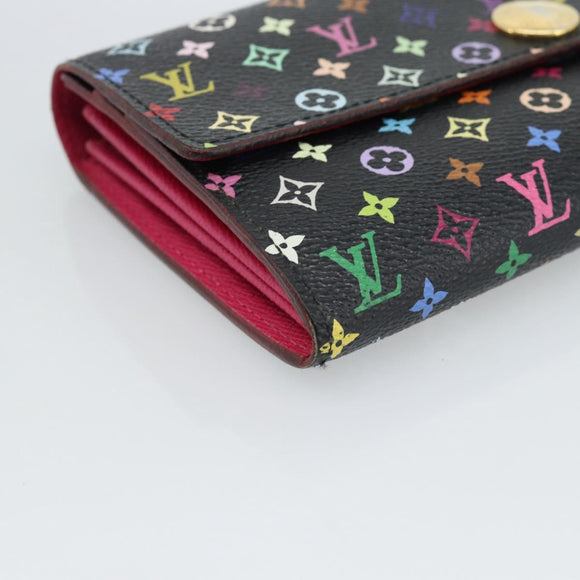LOUIS VUITTON Monogram Multicolor Portefeiulle Sarah Black M60668 Auth 184003V