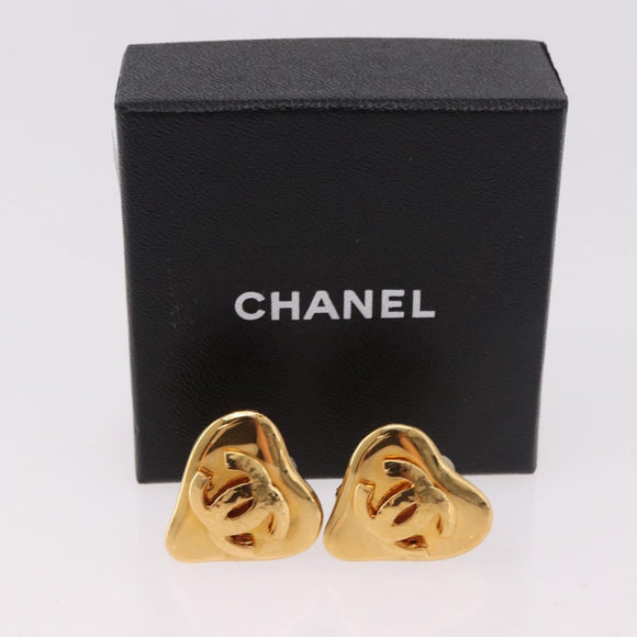 CHANEL Ohrring Metall Goldfarben CC Auth 184006V