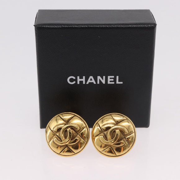 CHANEL Ohrring Metall Goldfarben CC Auth 184007V