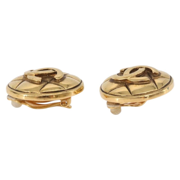 CHANEL Ohrring Metall Goldfarben CC Auth 184007V