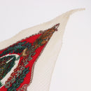 HERMES Pleated Carre Scarf Silk White Auth 184041-14