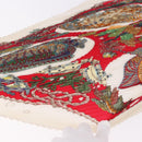 HERMES Pleated Carre Scarf Silk White Auth 184041-4