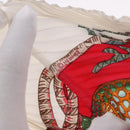 HERMES Pleated Carre Scarf Silk White Auth 184041-9